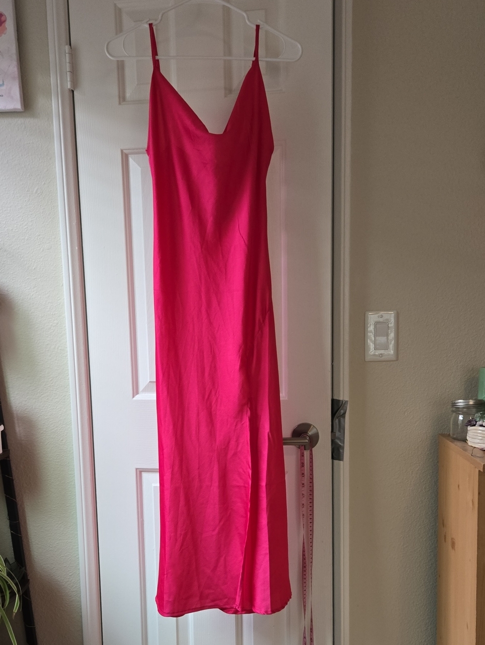 Paper Heart (Anthropologie) Elegant Hot Pink Maxi Slip Dress -small- NWT